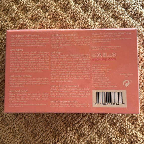 BNIB Slip Silk pillowcase and sleep mask set petal pink - Picture 6 of 7